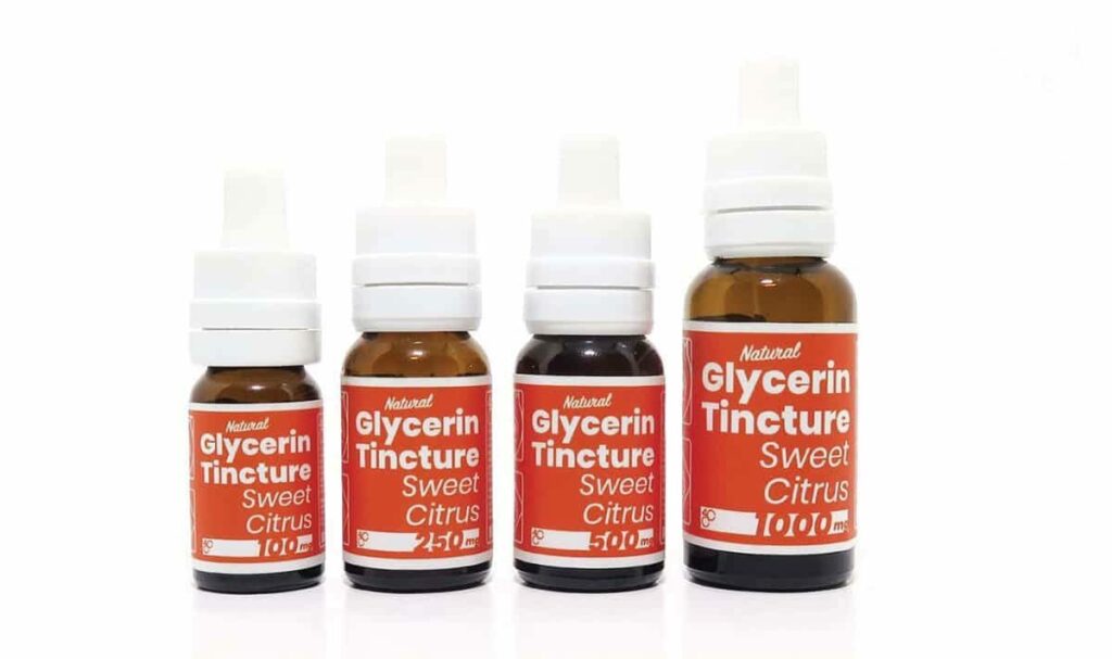 4 Corners Cannabis Orange Label Glycerin Tincture Bottles